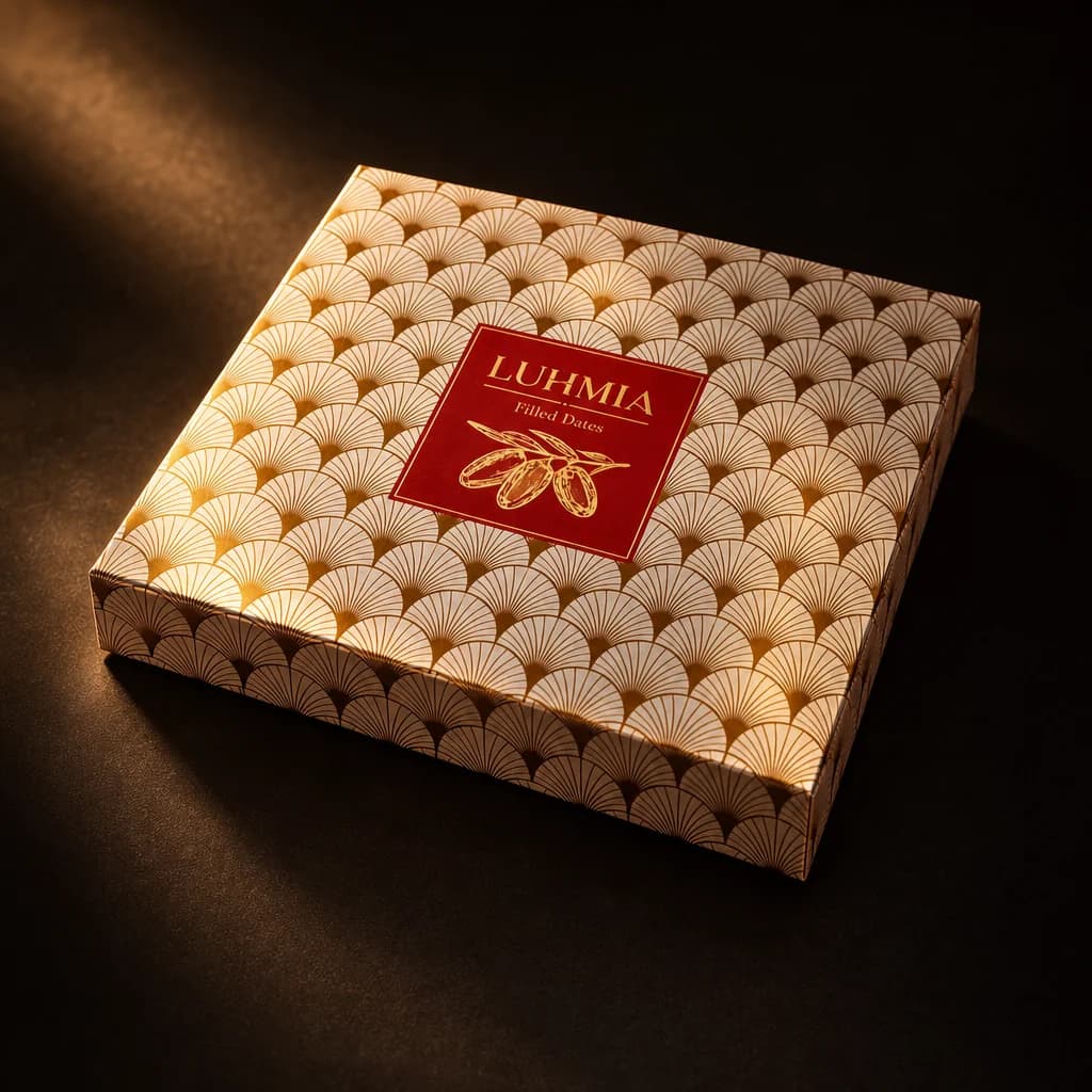 LUHMIA — gift box with its gold-foil fan pattern